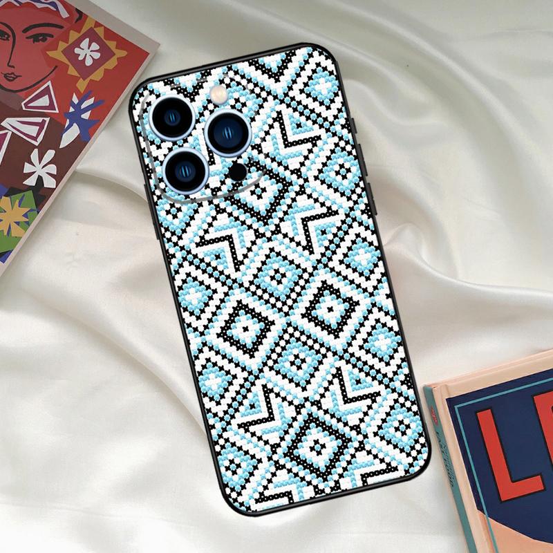 Ukraine Ornament Pattern Case For iPhone 16 15 14 Pro Max Cover For iPhone 16 15 11 12 13 Pro Max Mini XS X XR Plus Capa