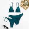 Women Sexy Three Piece Bikini Set Solid Color Swimwear