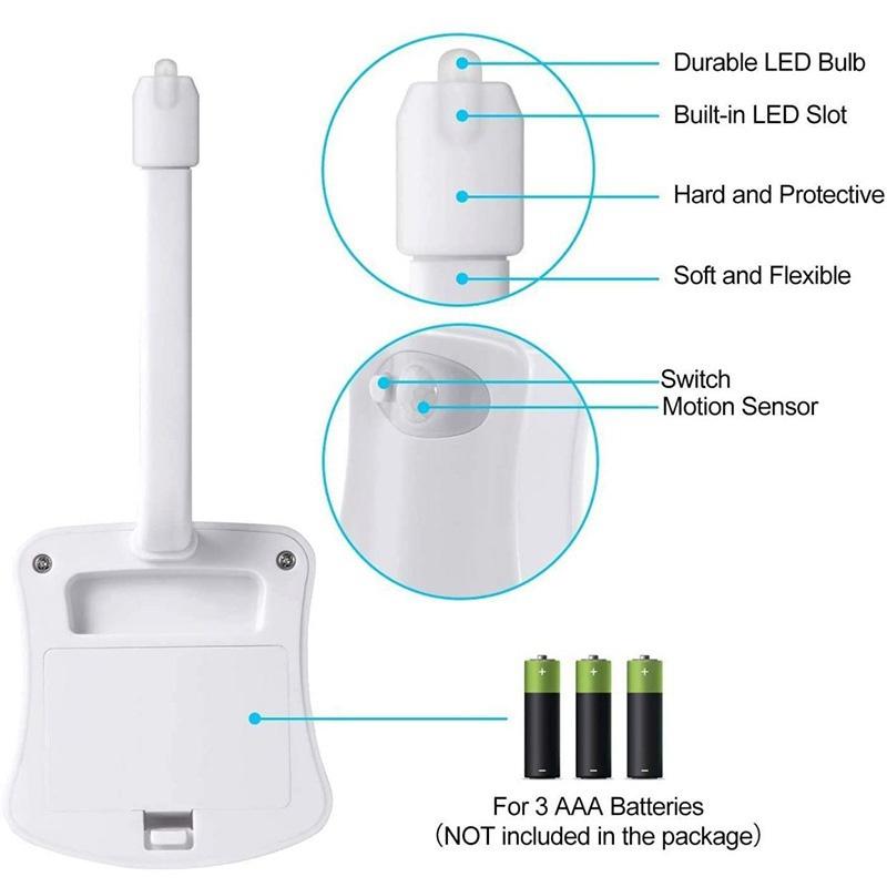 8/16 Colors Motion Sensing Automatic Toilet Night Light Toilet Bowl Seat Night Light Battery-Operated