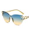 Non-polarized New Arrival Large Rimless Sunglasses Pilot Women Men Sun Glassesmetal Frame Circular Sunglasses for Female Male