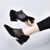 2024 Frühling Leder Spitzschuh Mesh Heels: Vielseitiges Hohldesign, Lässige Mode für Frauen