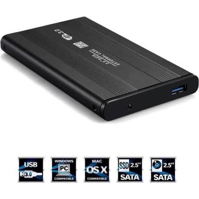 External Hard Drive Enclosure - CHANGM - 2.5 SATA - USB 3.0 - Shockproof - Black