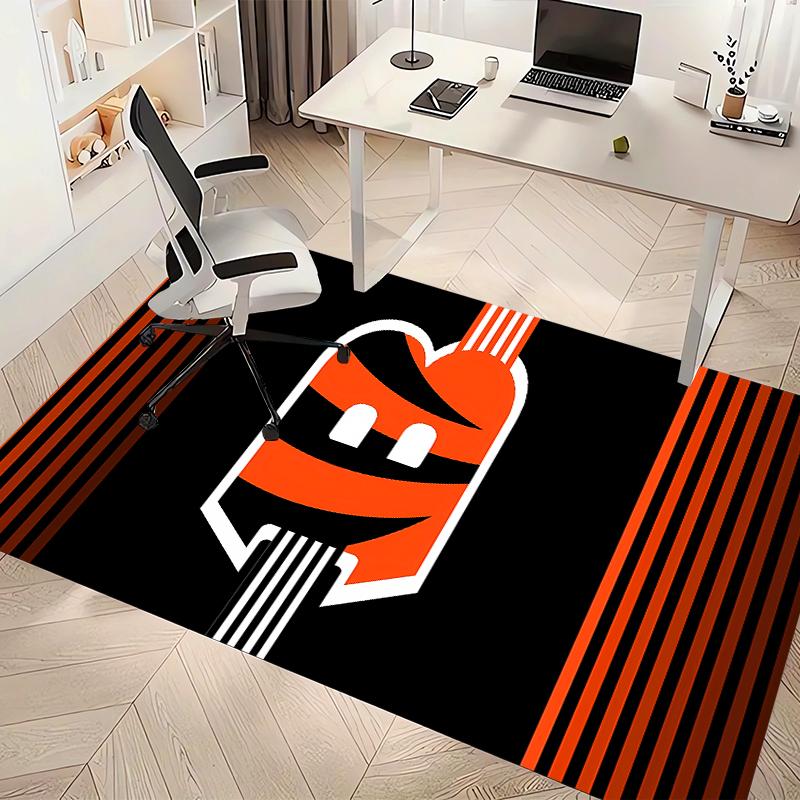 Cincinnati Bengals LOGO Printed Absorbent Washable Carpet, Non-Slip Bathroom Mats, Kitchen Rugs, Yoga Mat,Living Room Entrance, Camping Picnic Rugs