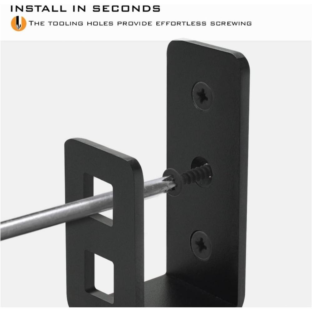 4PCS Heavy Duty Door Barrier Bracket, Open Rod Support, Reinforced Door Lock Bracket, Fit for 2x4 Wood Boards, Screws Not Included