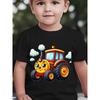 Tailles européennes Mignon T-shirt à Manches Courtes Imprimé Tracteur Dessin Animé pour Bébés Garçons, Vêtements d'Été pour Bébés de 0 à 3 Ans, T-shirt à Col Rond