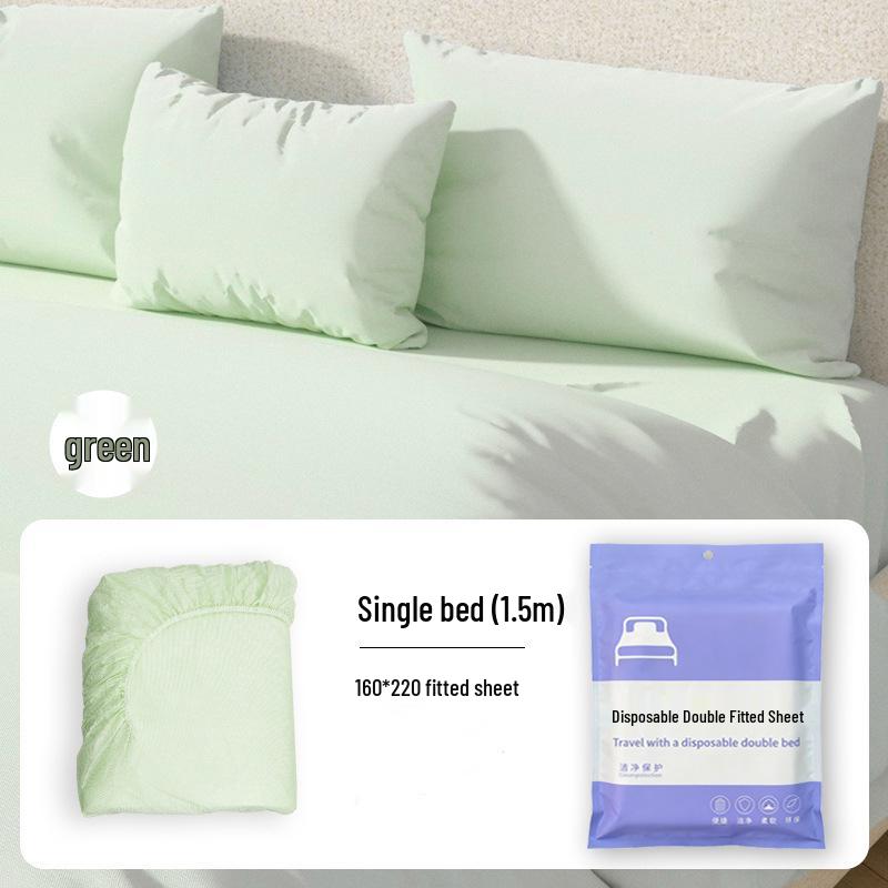Travel Disposable Non-Woven Fitted Bed Sheet - Thick Bedspread Cover for Hotel, B&B, Beauty Salon, Isolation - Portable & Individually Packaged