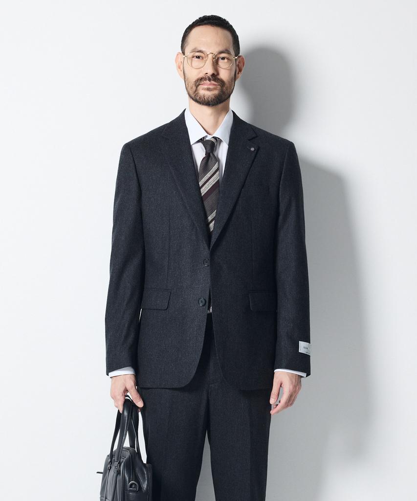 STCO Italy Reda 99% Wool Two-Tone Formal Jacket Charcoal Grey (Classic Fit)_Ssjud93Cac