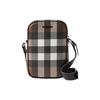 Logo Check Zip Leather Shoulder Crossbody Bag Men Bags Dark-Brown 80662201