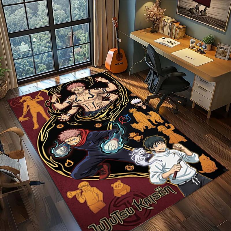 Rutschfeste waschbare Fußmatte „Jujutsu Kaisen“ Großer Teppich Schlafzimmer Gamer Zimmer Dekor—kwq41