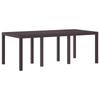 Brown Garden Table 200 X 100 X 73 Cm Poly Rattan