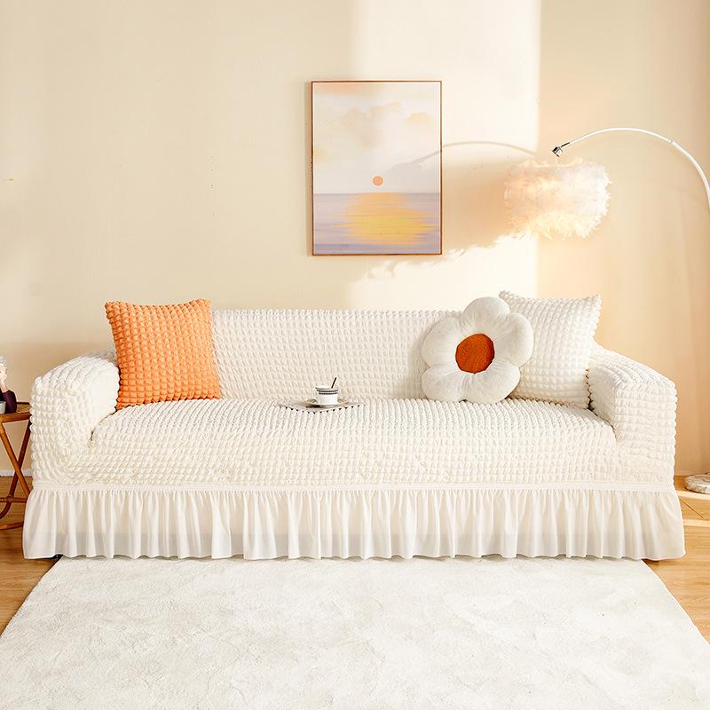 Sofa Covers for Living Room Home Decoration Stretch Sofa Cushion 1/2/3/4 Seater Couch Cover Tassel Dust Proof 1pcs