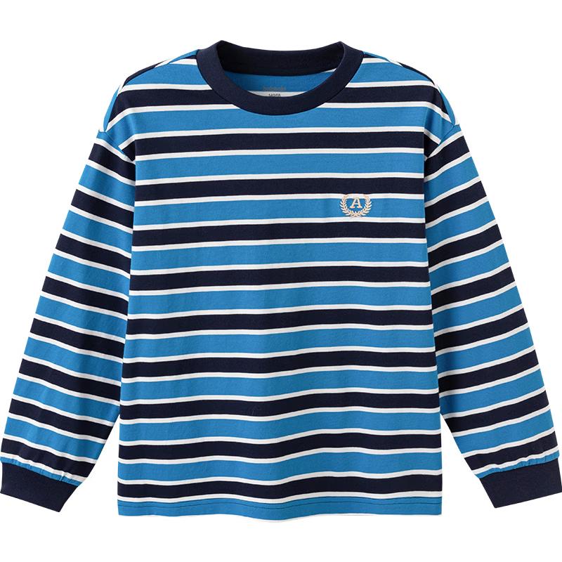 Balabala Kids' Striped Pure Cotton Long-Sleeve T-Shirt