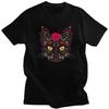 Custom Cool Day Of The Dead Kitten Cat Sugar Skull T Shirt Men Short Sleeve Pure Cotton Tshirt Tees Streetwear Tshirt