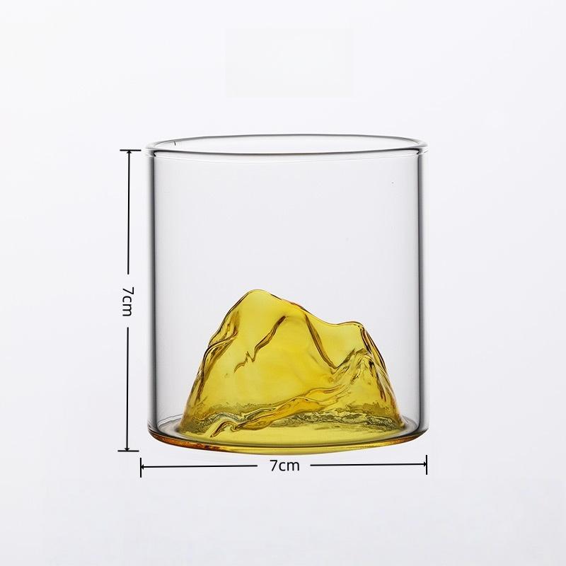 Japan 3D Mountain Whiskey Glass Glacier Old Fashioned Whisky Rock Glasses Whiskey-glass Wooden Gift Box Vodka Cup Wine Tumbler