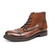 Cowhide Men's Boots Genuine Leather Shoes Men Brogues Ankle Boots Handmade Retro Leather Boots Luxury Men's Formal Shoes