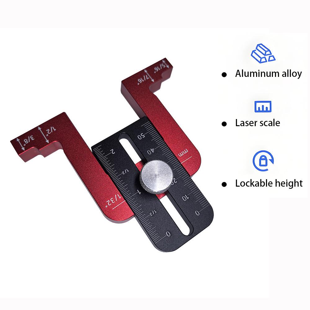 Woodworking Depth and Height Gauge for Table Saw, Circular Saw, Engraver, and Router Bit Adjustment