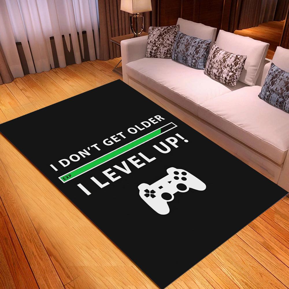 Gamepad Symbol Carpet for Gaming Rooms Bedroom Living Room Decor Non-slip Carpets Machine Washable Floor Mats Area Rugs