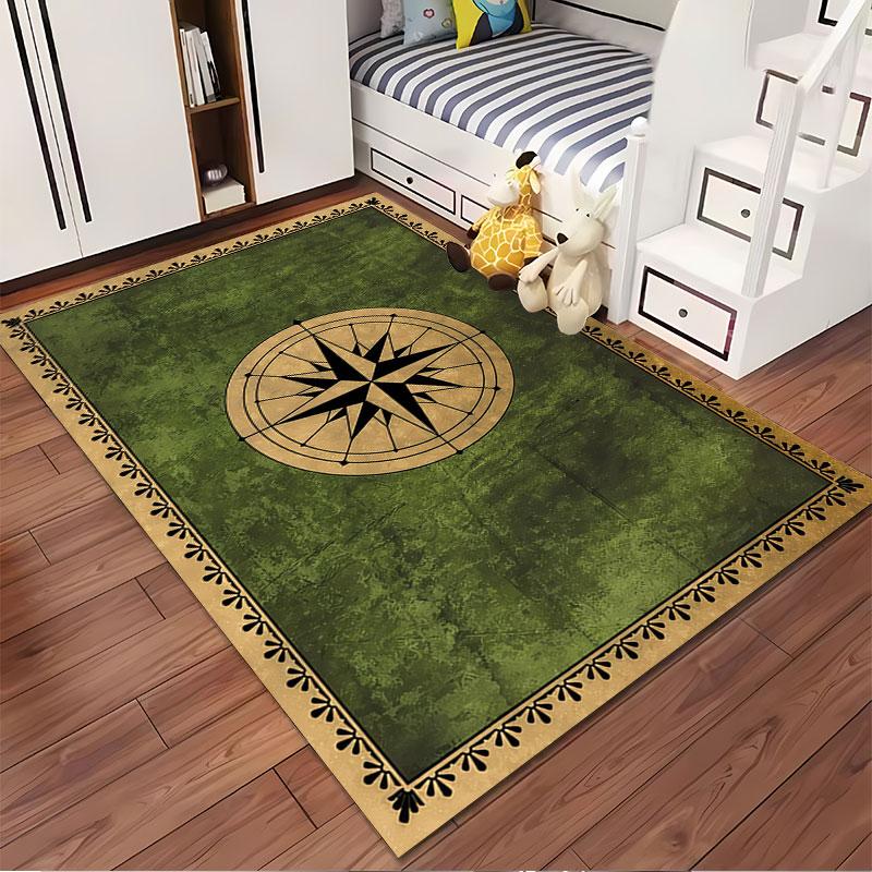 Compass Rose Pattern Carpet suitable as a non-slip mat for the living room or bedroom sofa