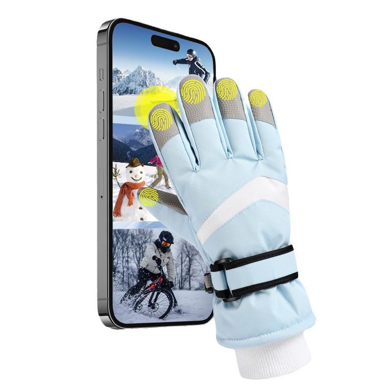 Warm Fleece Ski and Cycling Gloves - Touchscreen Compatible for Women and Men, Ideal for Winter Sports and Outdoor Activities