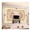 Grootte Behang Europese Stijl 3D Stereo Reliëf Rozenbloem Muurschildering Wanddecoratie Woonkamer Slaapkamer Behang
