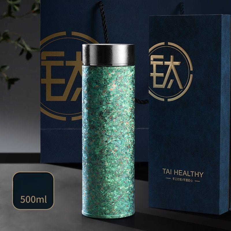 Pure Titanium Thermos Cup Double Titanium High Vacuum Insulated Water Cup Car Tea Cup with Water Separation