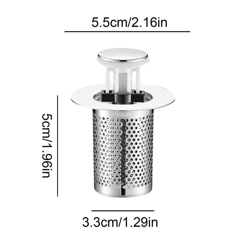 Universal Bathtub Filter Drain Hair Catcher Bathroom Sink Stopper Basin Strainer Anti Clog Pop Up Drainer Stainless Steel Plug