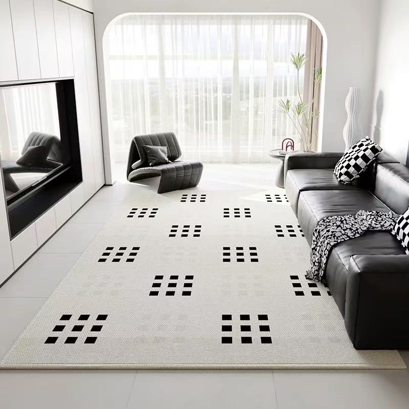Nordic Geometric Style Carpet Light Luxury High-End Feel Living Room Sofa Mat Bedroom Anti-Slip Foot Mat Home Decoration