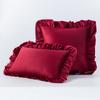 Velvet Cushion Cover Throw Pillow Cover With Ruffled Edge Soft Comfortable Pillowcase Office Home Living Room Bed Decor
