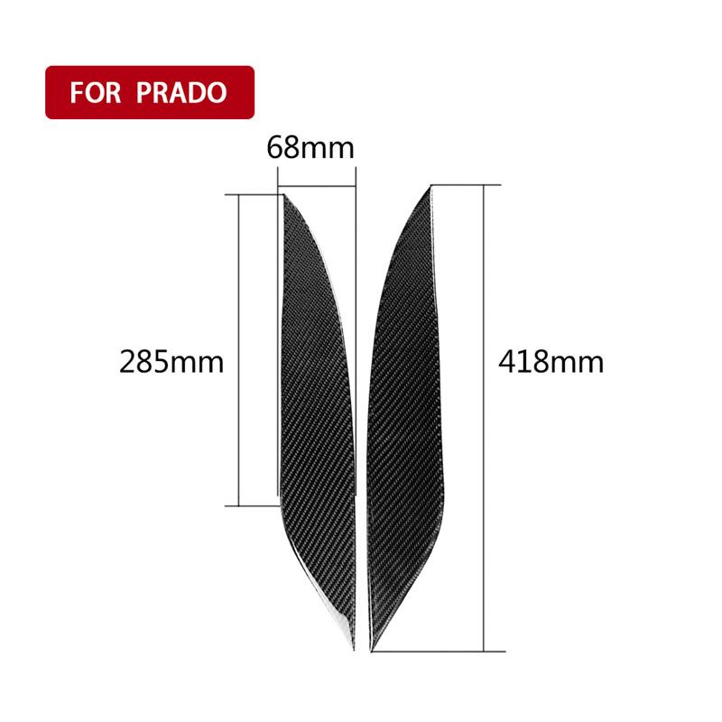 For Toyota Land Cruiser Prado FJ150 FJ 150 2014-2017 Carbon Fiber Sticker Front Headlight Lamp Strip Cover Trim Accessories