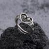 Retro Halloween Festival Love Double Skull Star Open Ring Couple Best Friend Friendship Ring