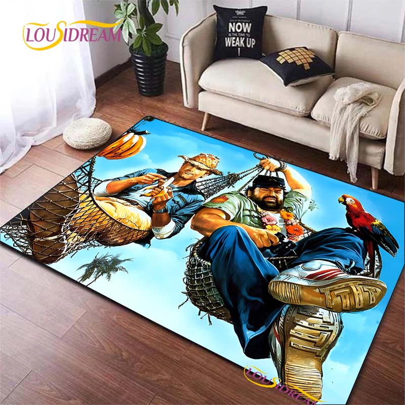 Bud Spencer & Terence Hill Tapijt voor Woonkamer Slaapkamer Vloerkleed Keuken Deur Kinderen Antislip Vloermatten Fotografie Rekvisieten Alfombra Tapijt