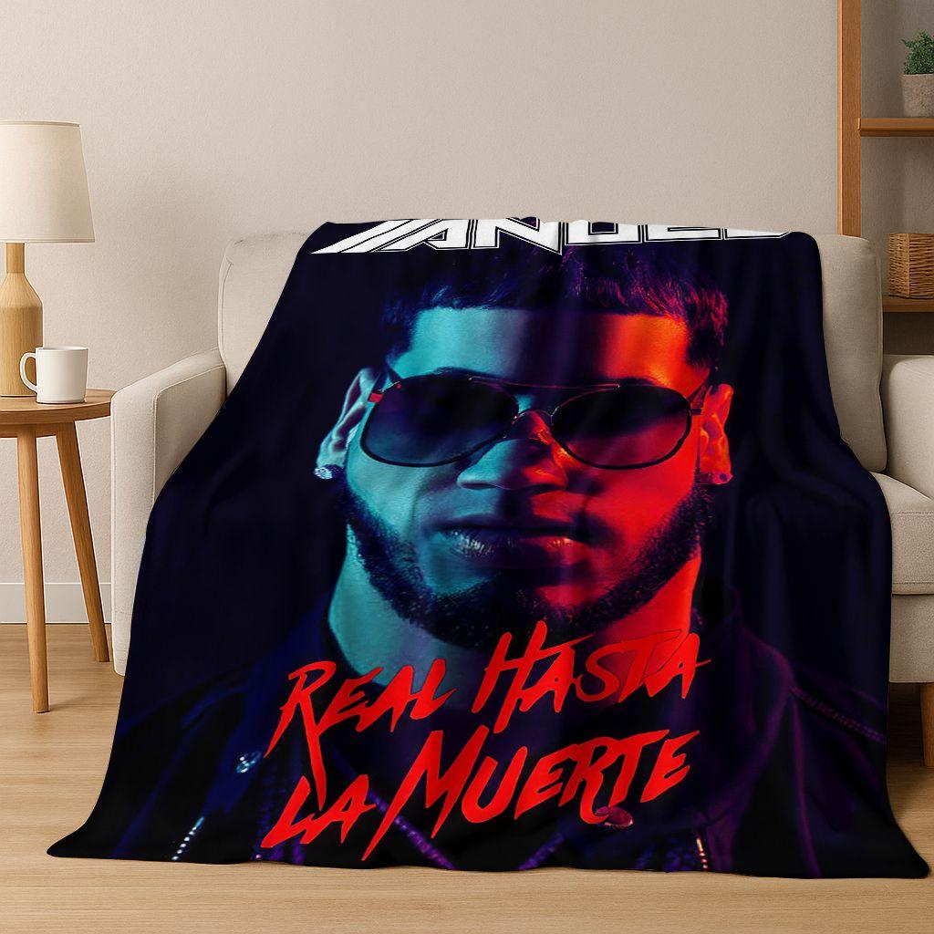 Anuel AA Hip Hop Rapper Singer Flannel Blanket,Warm and Cozy Soft Throw Blanket for Home Bedroom Bed Sofa Cover Kid Gift