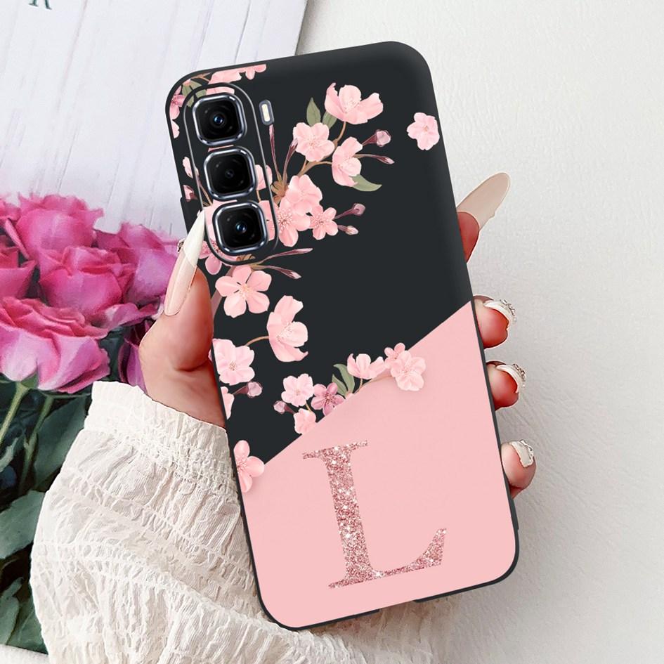 For Infinix Hot 50 Pro Plus Case X6880 X6881 X6882 Silicone Cover Fashion Flower Letters Soft Funda For Hot 50 Pro Hot50 4G Capa