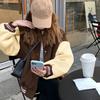 Women Baseball Coat Color Matching Elastic Cuff Hem Stand Collar Unisex Loose Outwear Single-breasted Retro American