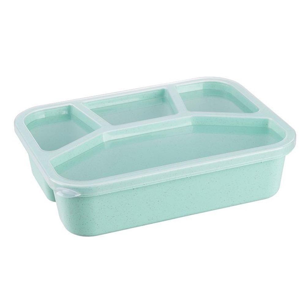 Multicolor Japese Style Lunch Box Plastic 4-grids Compartments Bento Case Microwave Oven Leakproof Food Container Unisex