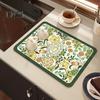 Tapis de cuisine antidérapant, grande capacité d'absorption d'eau, lavable double face, imprimé floral, fond antidérapant, garde la cuisine propre, bar, séchage de la vaisselle