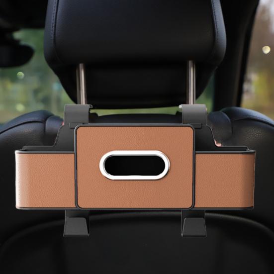 Auto Opbergdoos Organizer met Tissuehouder Dubbele Bekerhouders Telefoonvak Waterbestendig Achterbank Opbergdoos voor SUV Sedan Reizen Dagelijks Gebruik