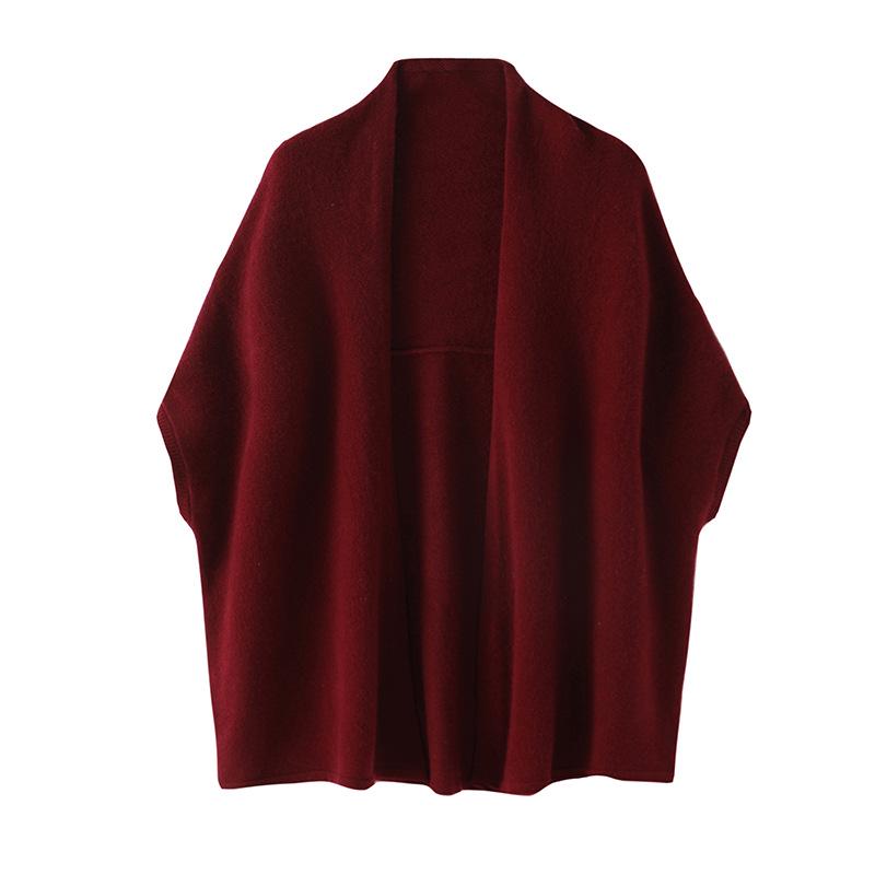 2025 Autumn/Winter Women's 100% Wool Loose Sweater Shawl Coat