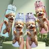 1PC Fluffy Puppy Dog Cute Pet Print 750ml Color Plastic Sports Water Bottle Leakproof Flip Straw Lid Suitable for Sports Office Home Use