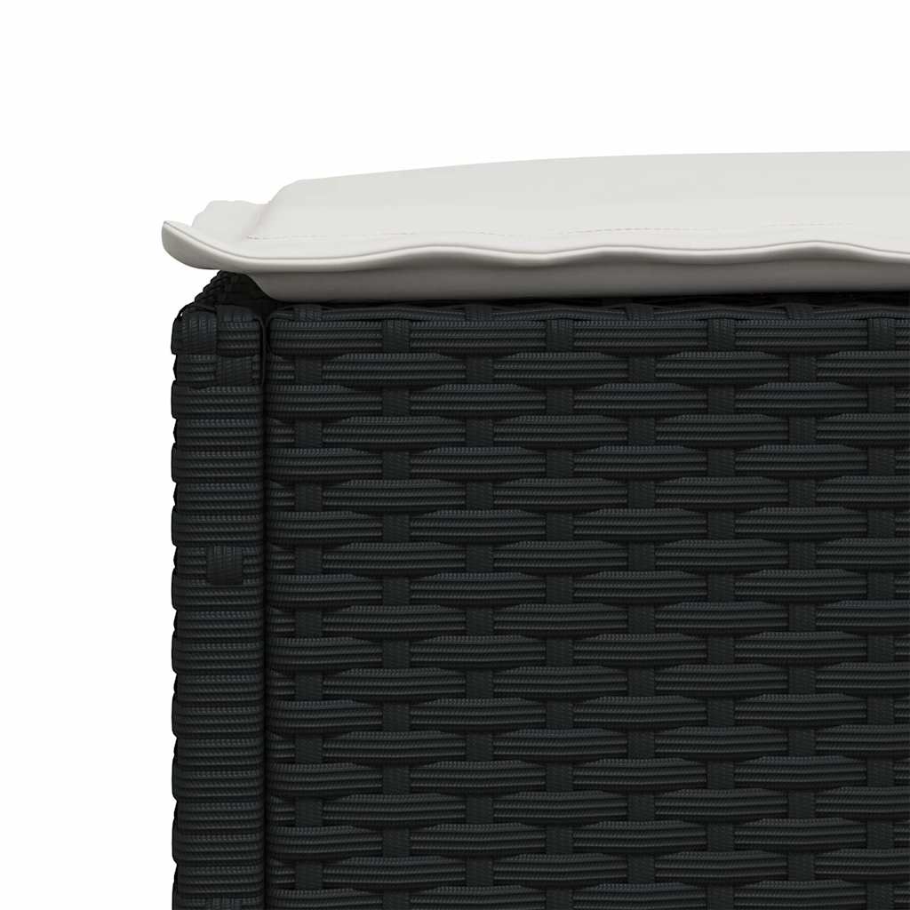 Vidaxl 4-Cz. Garten-Sitzgruppe, Kissen, Schwarzes PE-Rattan