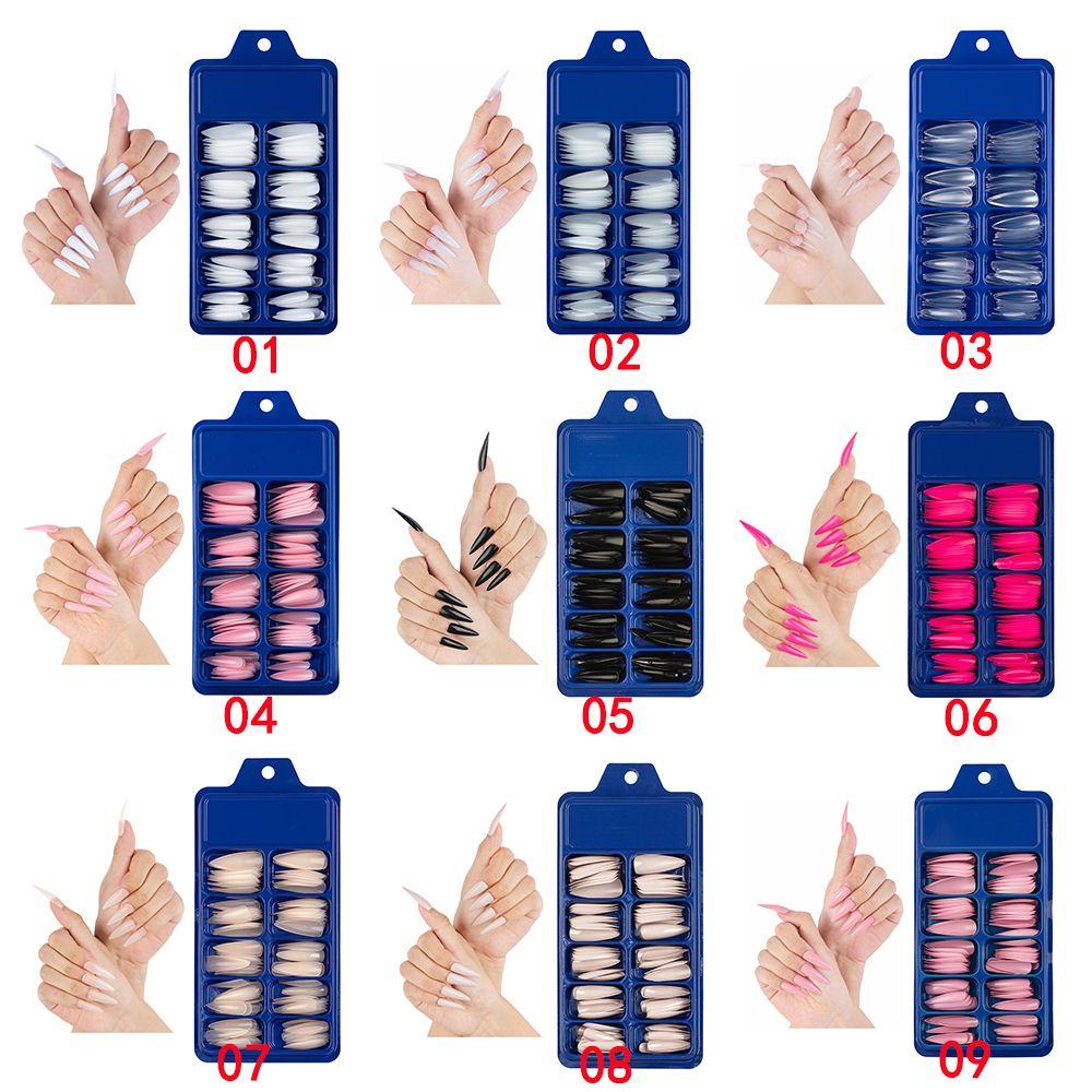 Hot Sale Manicure UV Gel Fake Nails Beauty Tools DIY Long Stiletto False Nail Tips
