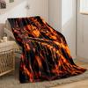 Fiery Patterns Surround a Sword, with Flames Flowing Dynamically. for All Seasons Blanket Lunch Break Throw Gift