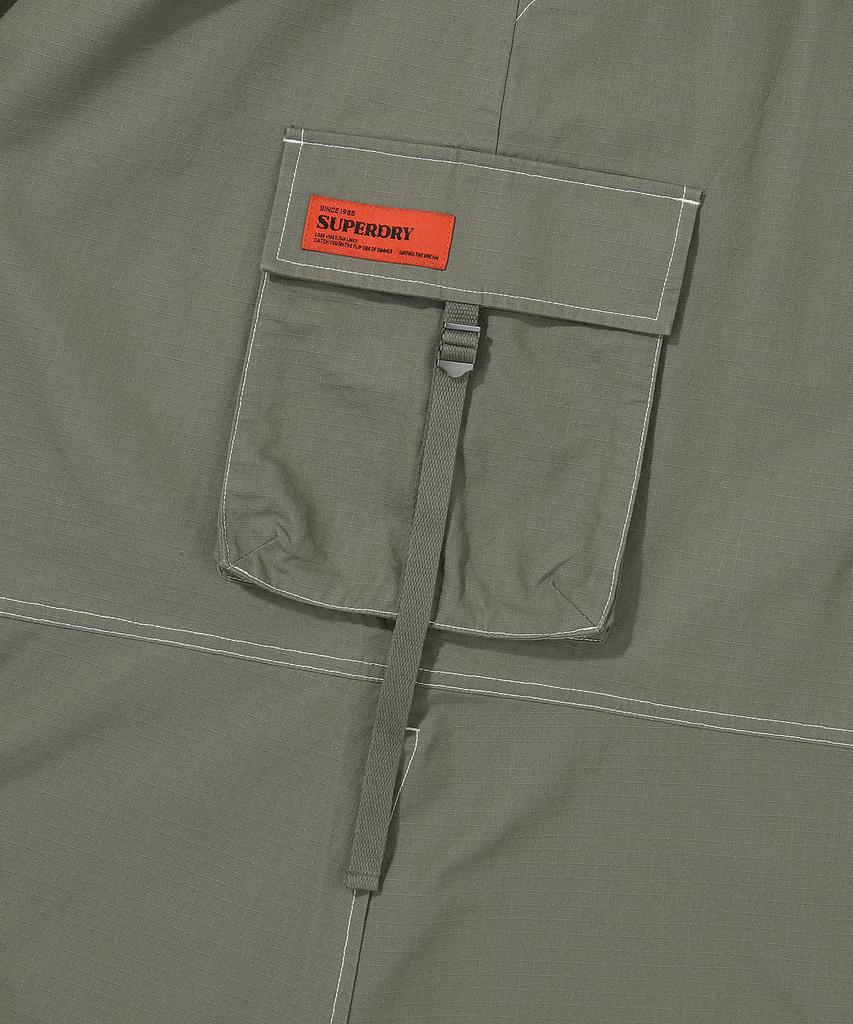 Syupeodeulai W Long Cargo Skirt Olive