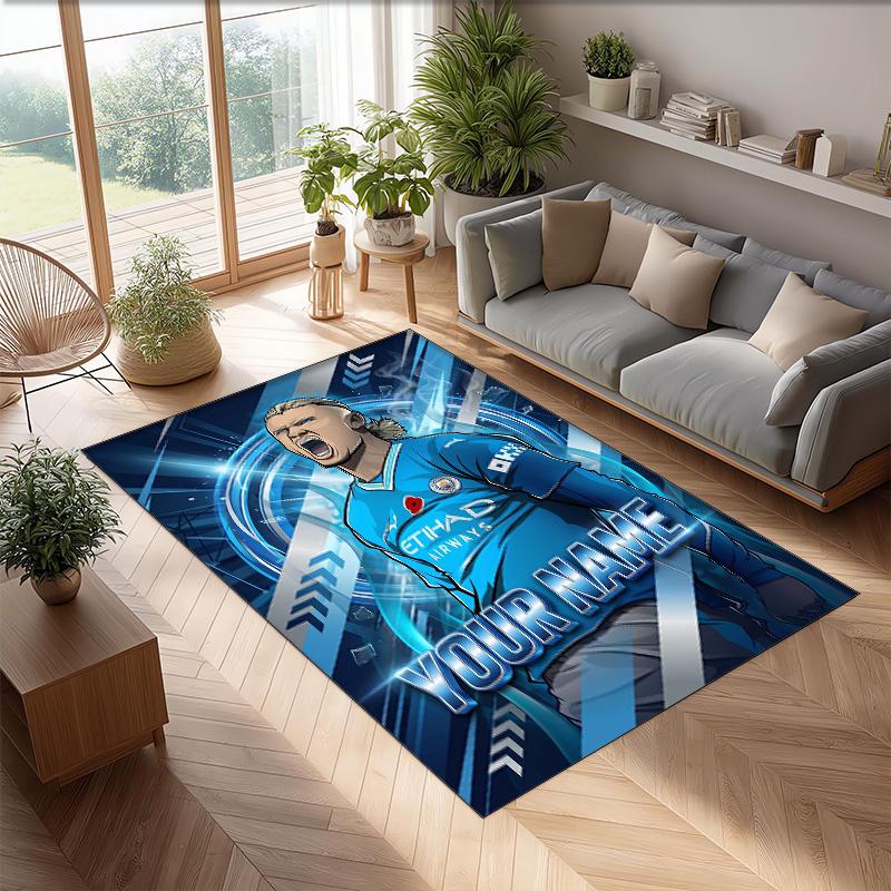 Erling Haaland Bedrukte Kristalfluweel Tapijt Antislip Kristalfluweel Tapijt Voor Bank Slaapkamer Binnen Huisdecoratie