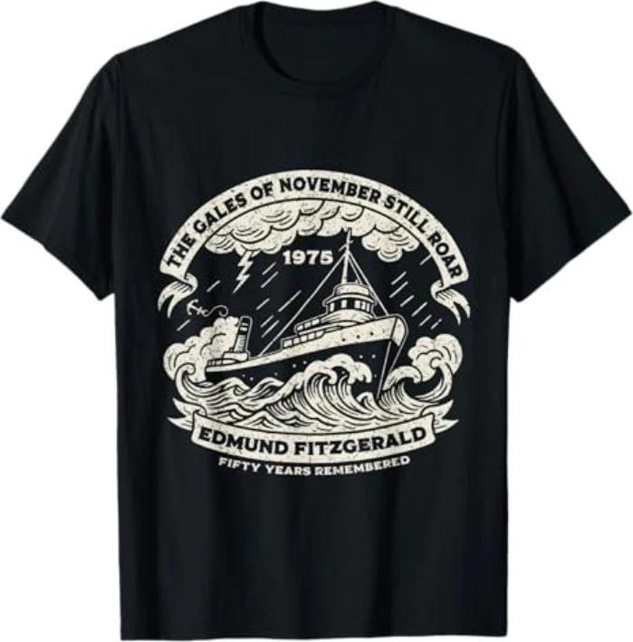 Edmund Fitzgerald Anniversary Great Lakes Maritime Memorial T-Shirt