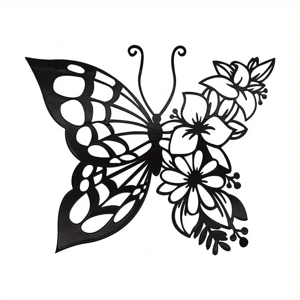 1pc Elegant Butterfly Metal Wall Art - Modern Silhouette for Bedroom | Easy Installation Home Decoration
