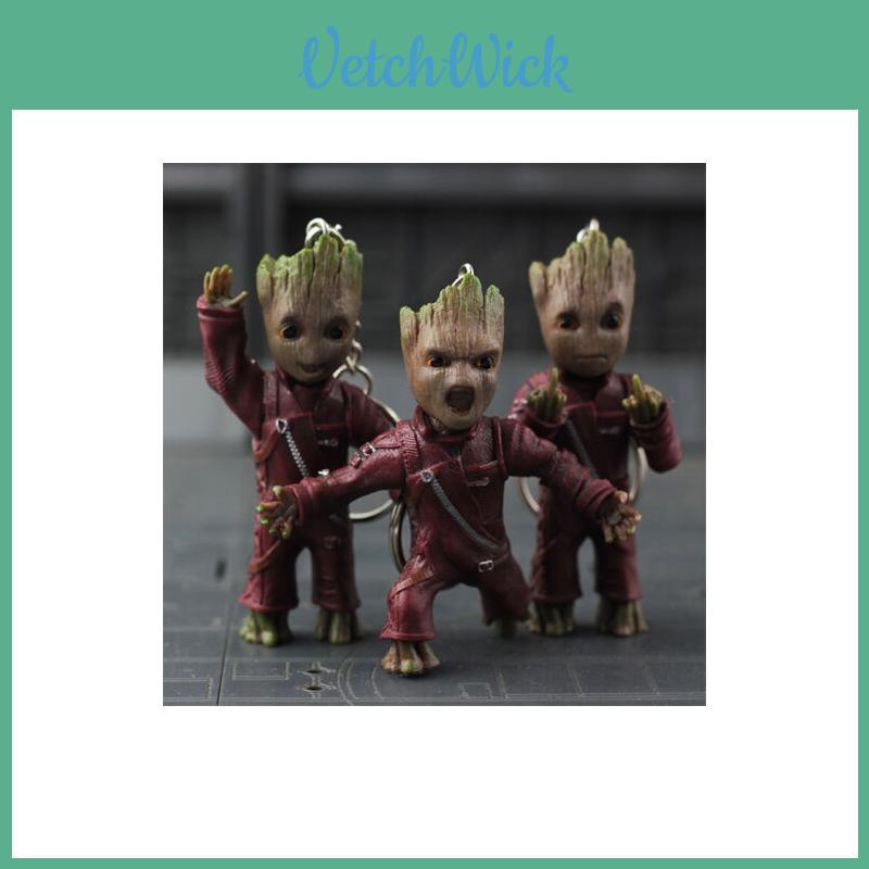 Cute Guardians Of The Galaxy Vol2 Baby Groot Pvc Key Chain Figurine For Collectors