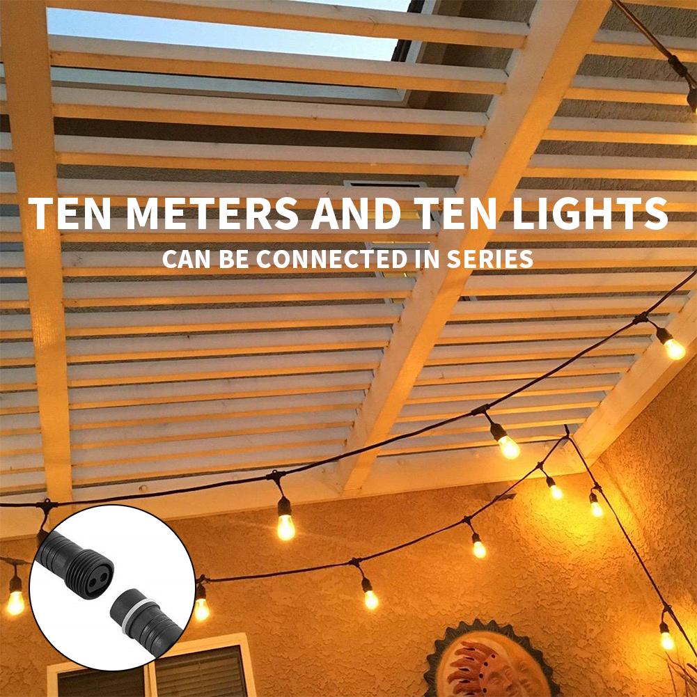 Guirlande lumineuse LED étanche de qualité commerciale, 10 grandes lumières connectables, décoration d'extérieur, pour jardin, vacances, mariage