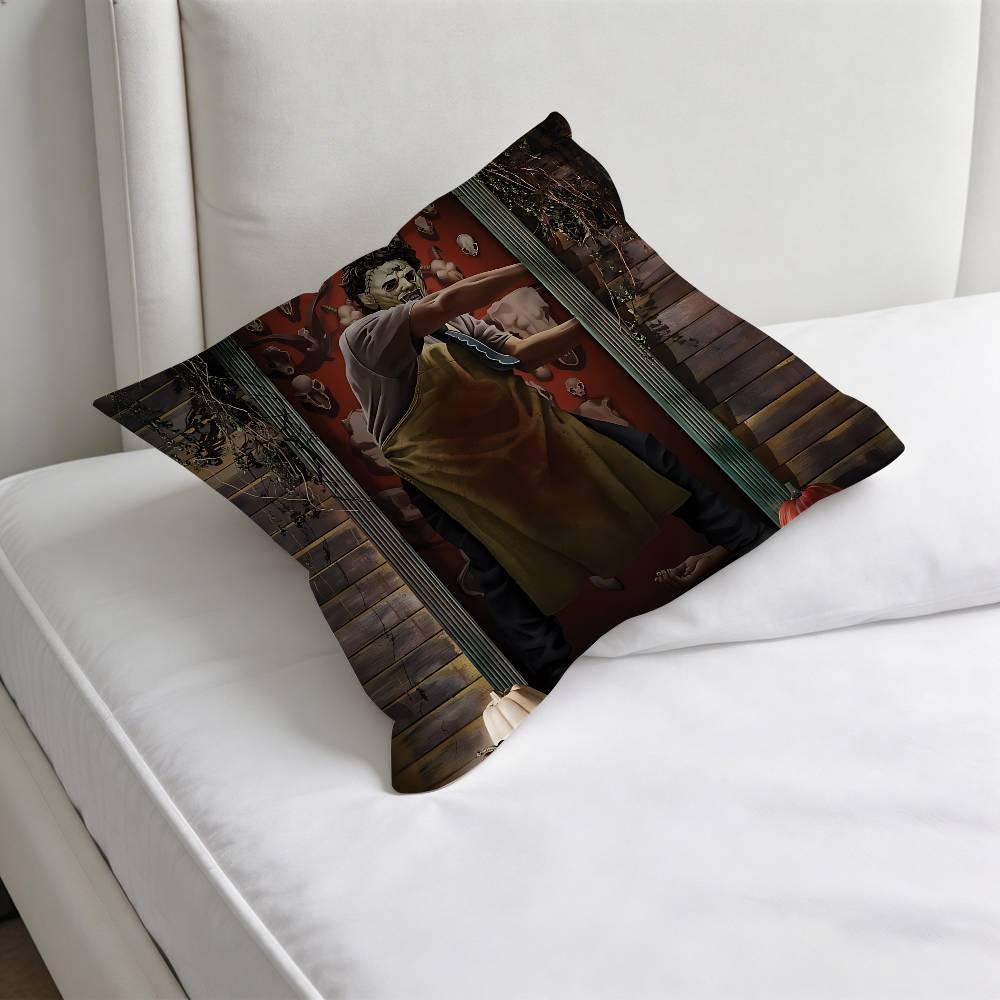 Federa Cuscino Stampata Cool SSaw Horror Massacre Morbido Poliestere Copricuscino Decorazione Biancheria da Letto per la Casa Stampa Regalo Senza Imbottitura