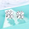Four-leaf Clover Stud Earrings for Women's New Small Flower Simple Earrings, Small Fresh Flower Popular Korean Version Niche Design Accessories